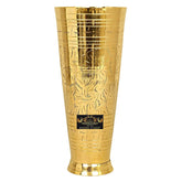 Pure Brass Punjabi Flower Embossed Design Lassi Glass Tumbler, Drink ware (1050ml) - CROCKERY WALA AND COMPANY